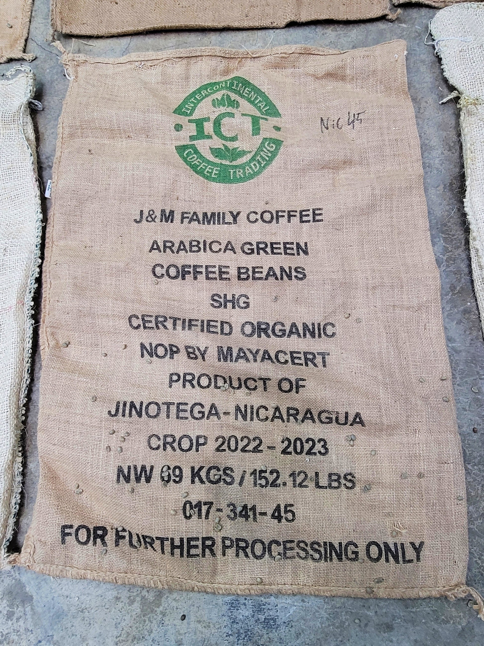 SALE Set of 6 Burlap Coffee bags 100% Recycled + Ready to Ship! LOT 5