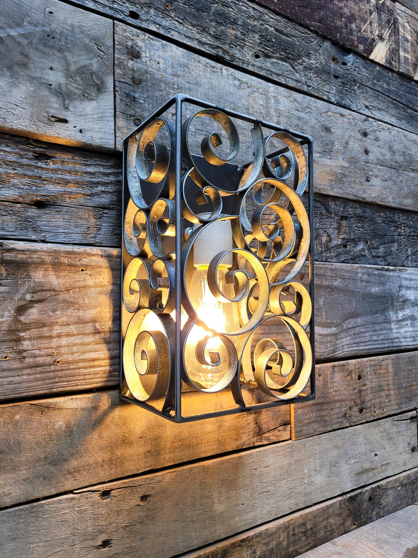 Wine Barrel Wall Sconce - VEDAR - Made from Retired California Wine Barrel Rings. 100% Recycled!