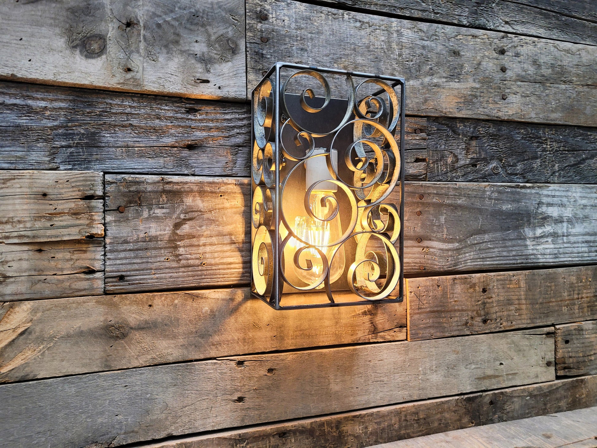 Wine Barrel Wall Sconce - VEDAR - Made from Retired California Wine Barrel Rings. 100% Recycled!