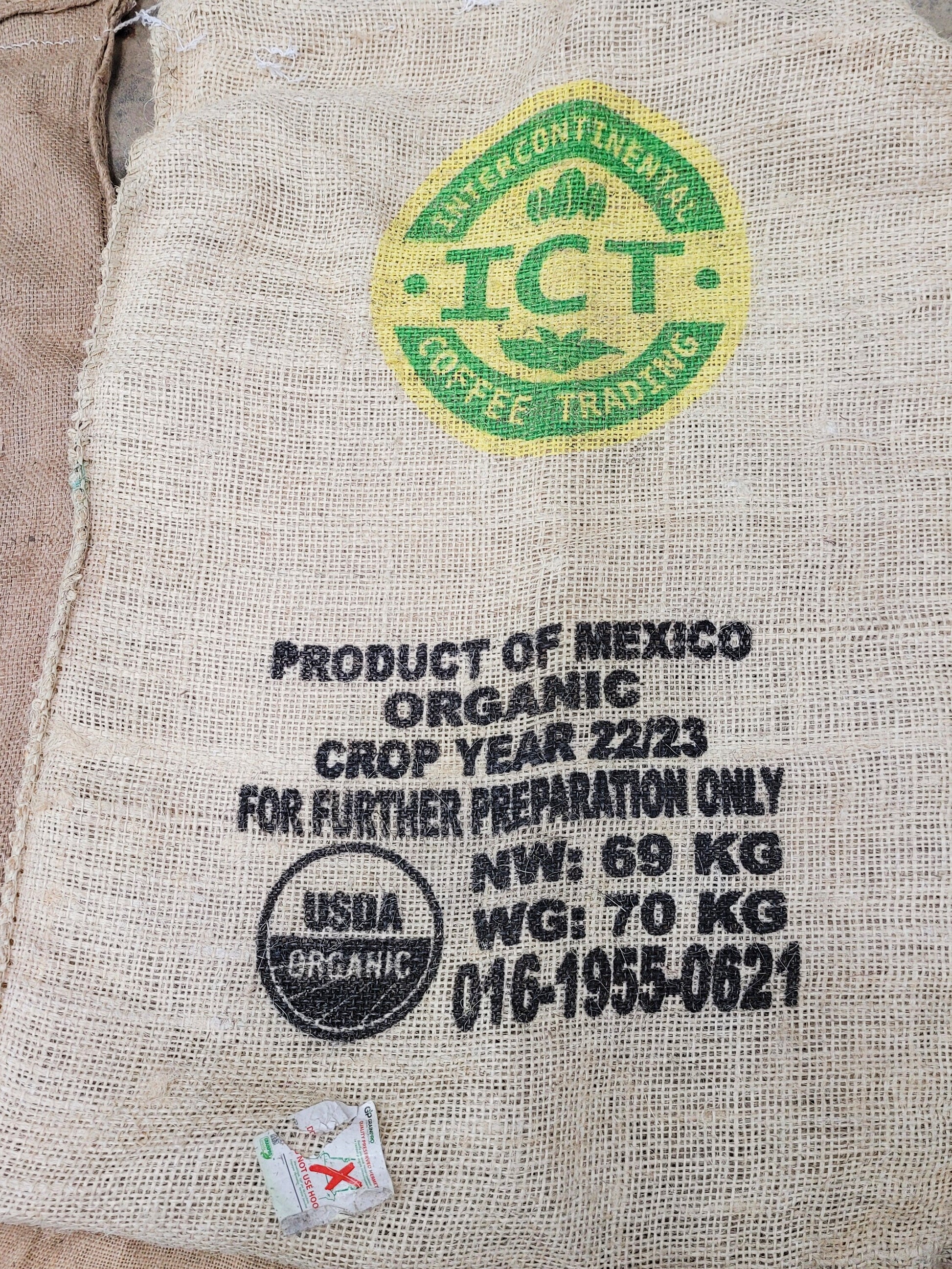 SALE Set of 6 Burlap Coffee bags 100% Recycled + Ready to Ship! LOT 2