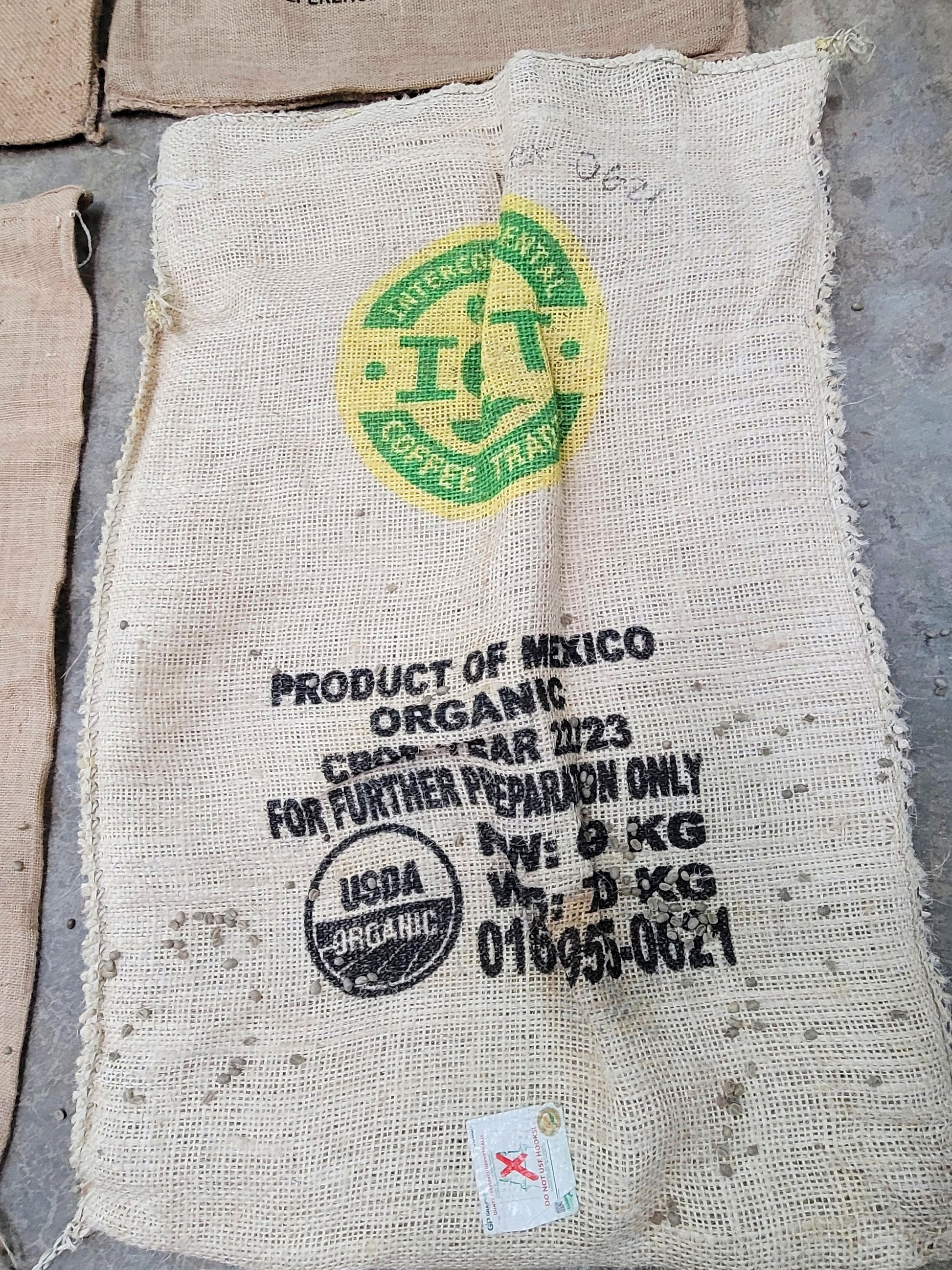 SALE Set of 6 Burlap Coffee bags 100% Recycled + Ready to Ship! LOT 5