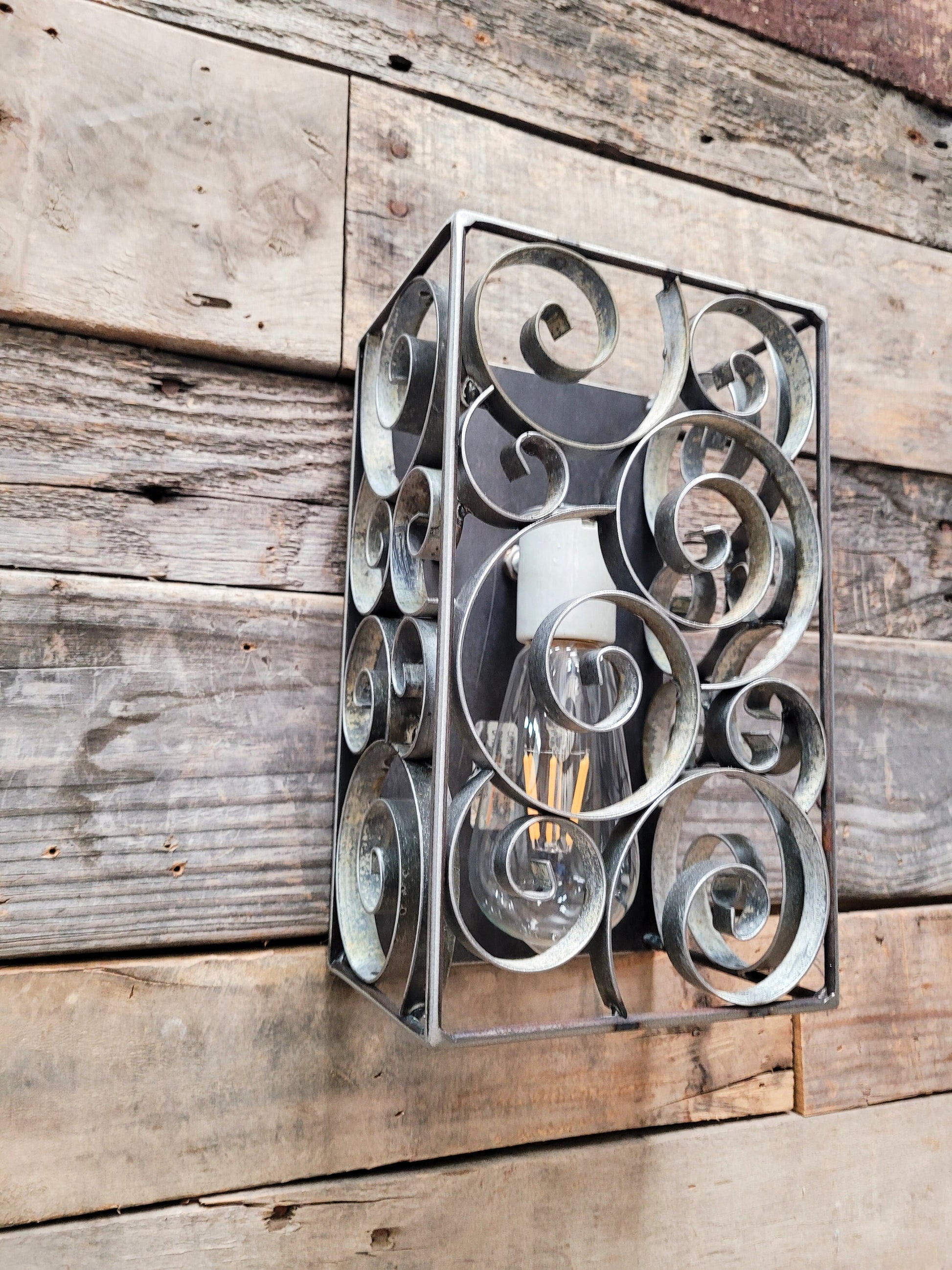 Wine Barrel Wall Sconce - VEDAR - Made from Retired California Wine Barrel Rings. 100% Recycled!