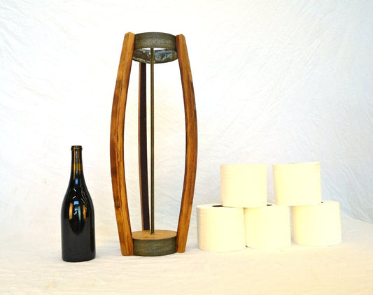 Wine Barrel Toilet Paper Holder - Komuna - Made from retired California wine barrels. 100% Recycled!