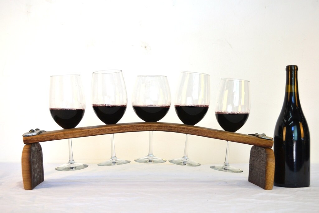 Barrel Stave Wine 5 Glass Flight - Bost - Made from retired California wine barrels. 100% Recycled!