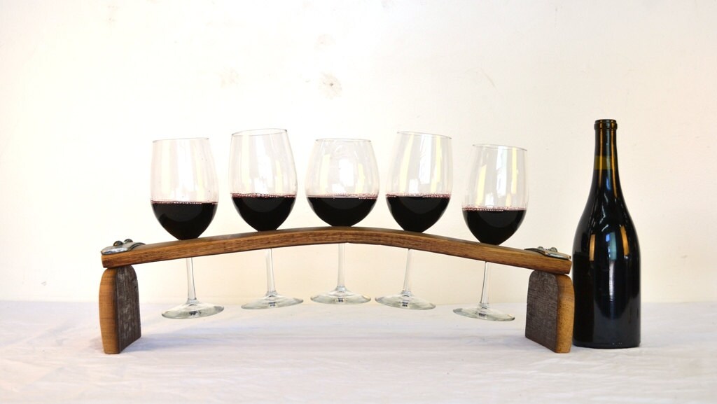 Barrel Stave Wine 5 Glass Flight - Bost - Made from retired California wine barrels. 100% Recycled!