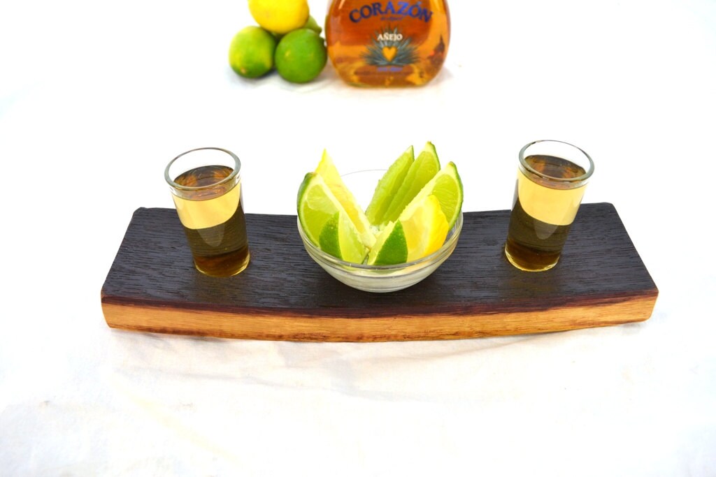 Barrel Stave Tequila Server - Agave Sazon - Made from retired California wine barrels. 100% Recycled!