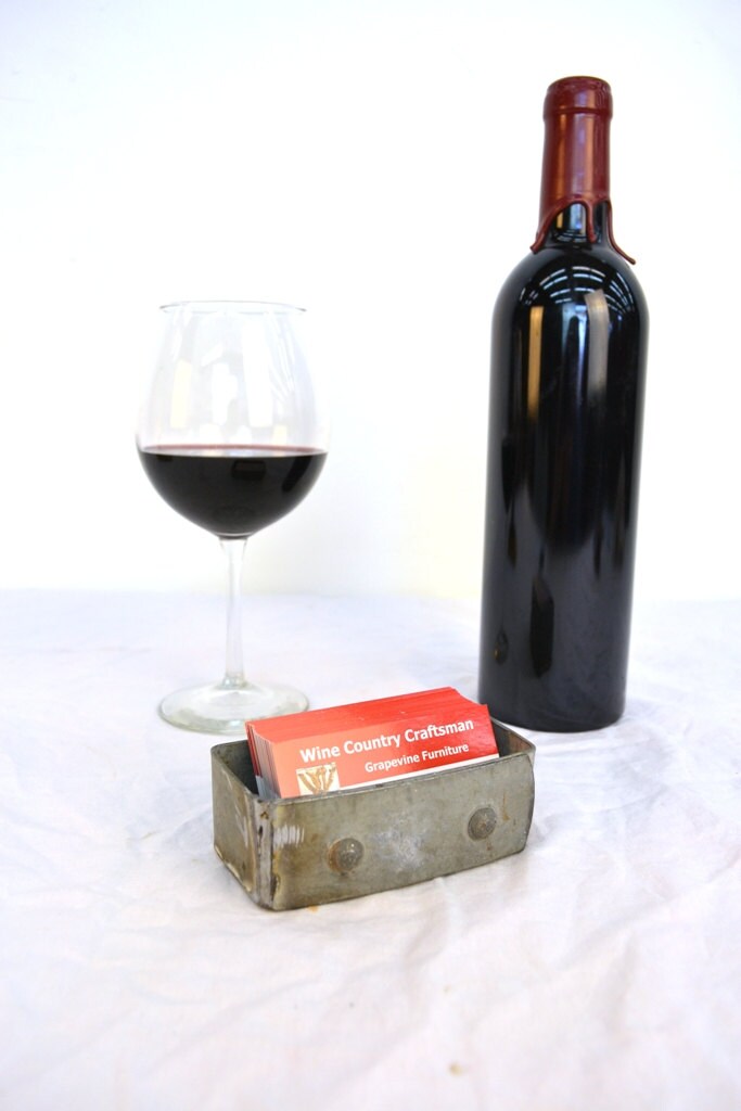 Wine Barrel Ring Business Card Holder - Lohata - Made from retired Napa CA wine barrel rings. 100% Recycled!