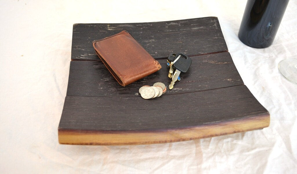 Wine Barrel Catchall and Key Wallet Organizer - Calaix - made from retired California wine barrels. 100% Recycled!
