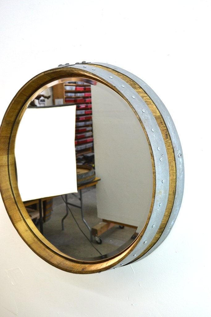 Wine Barrel Mirror - Corisande - made from retired Napa wine barrels 100% Recycled!