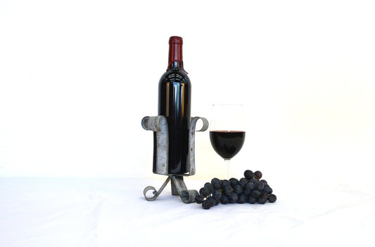 Wine Bottle Holder - O Sole Mio - Retired Napa Wine Barrel Steel