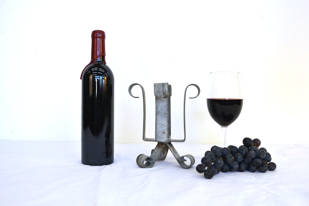 Wine Bottle Holder - O Sole Mio - Retired Napa Wine Barrel Steel