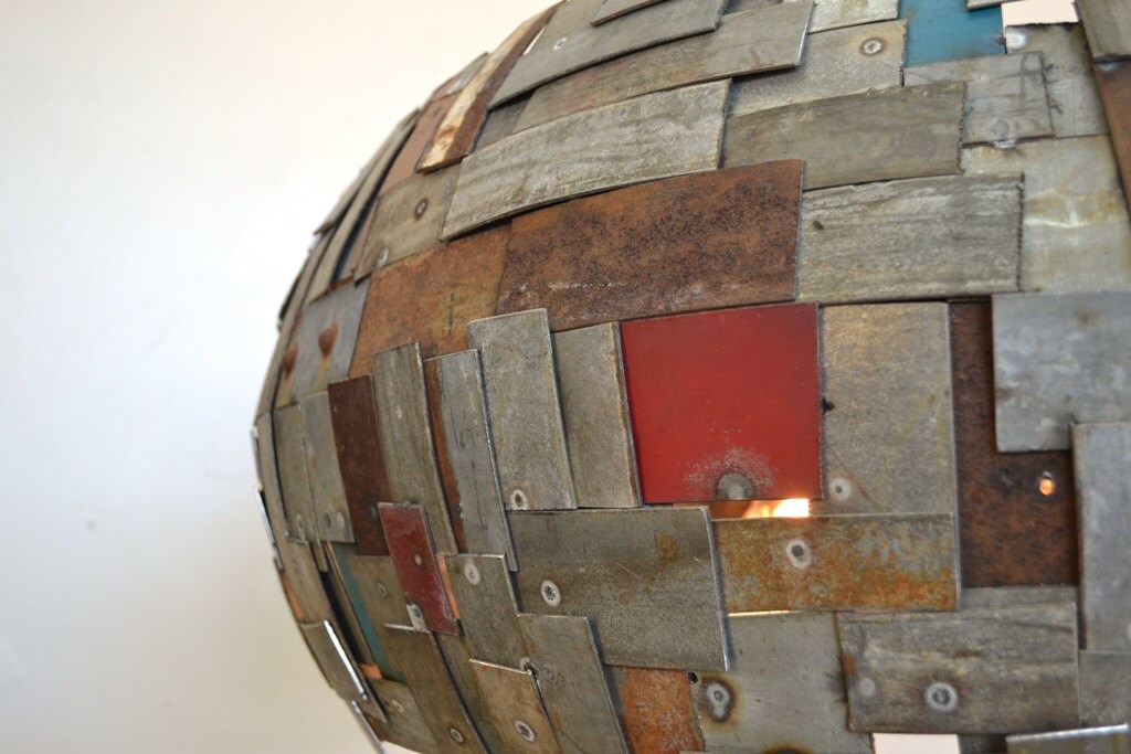 Wine Barrel Ring Light - Satellite XL - Made from retired California wine barrel rings. 100% Recycled!