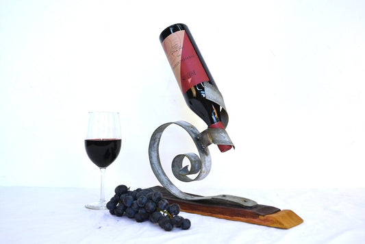 Wine Bottle Display - Floga - Made from retired California wine barrels. 100% Recycled!