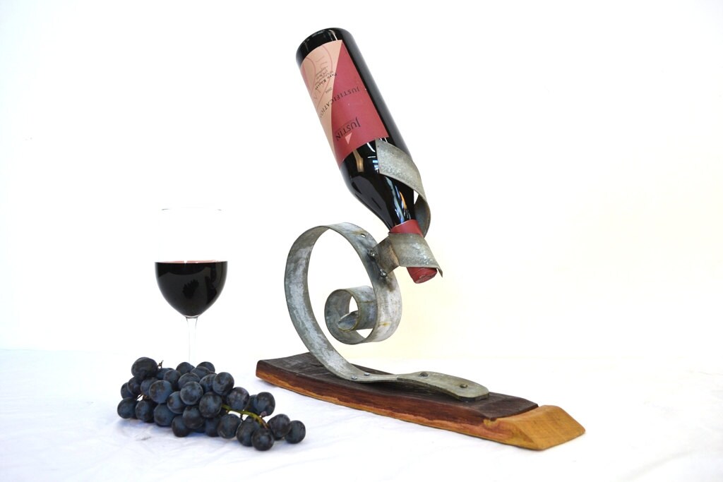 Wine Bottle Display - Floga - Made from retired California wine barrels. 100% Recycled!