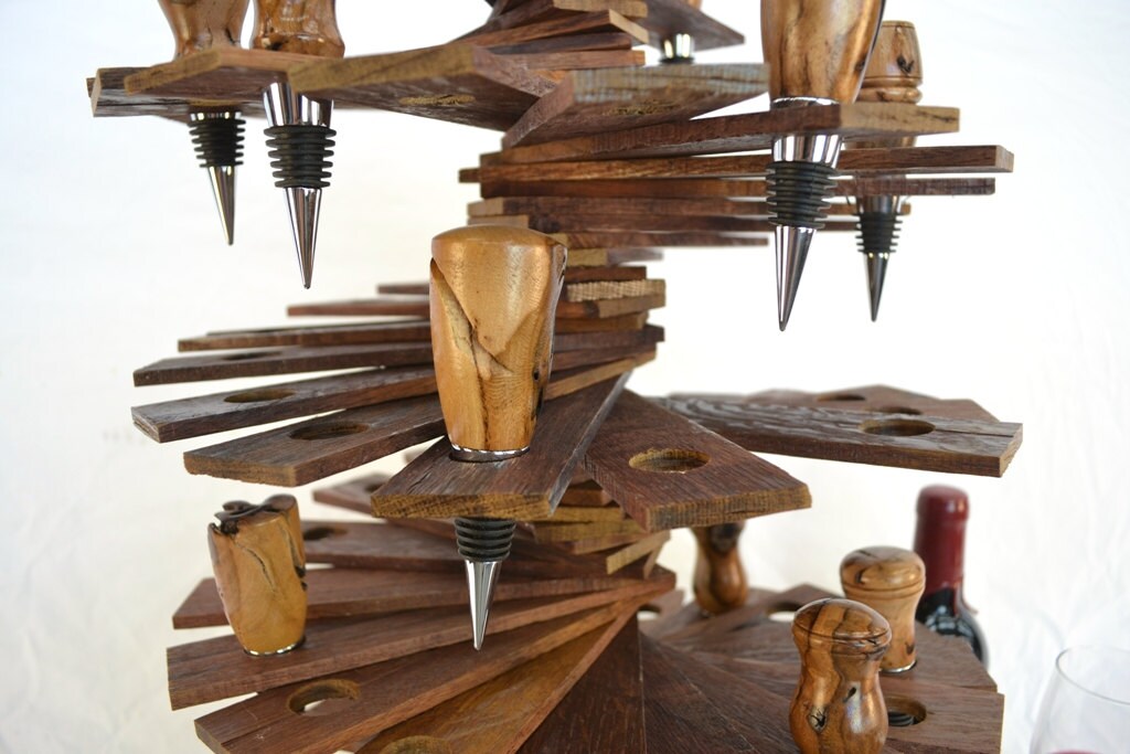 Wine Bottle Stopper Display - Korasi - Made from retired Napa wine barrels - 100% Recycled!