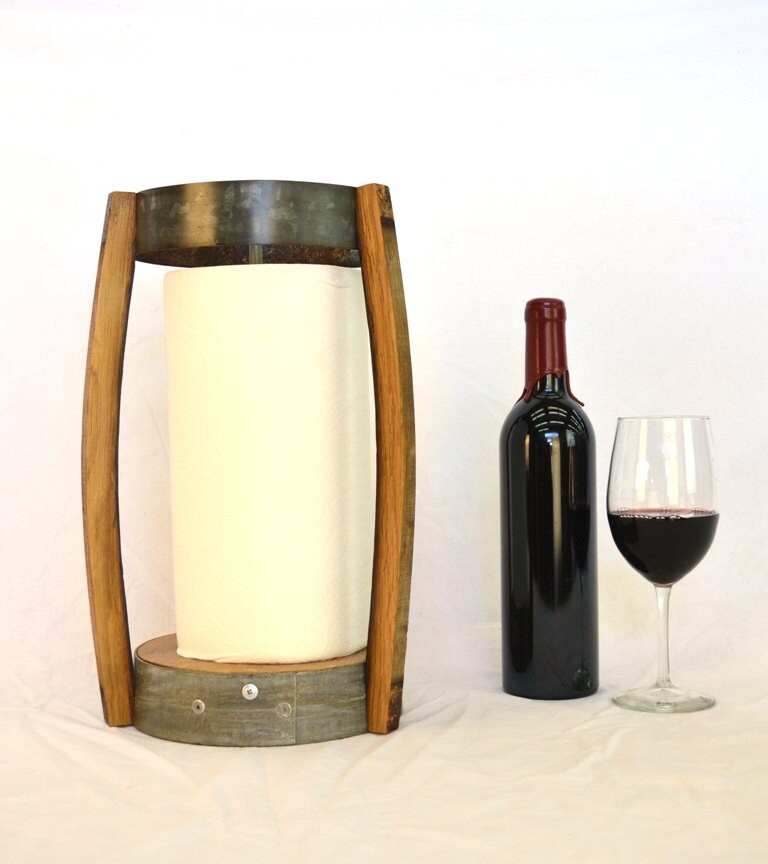 Counter Top Paper Towel Holder - Serviette - Reclaimed California wine barrels. 100% Recycled!