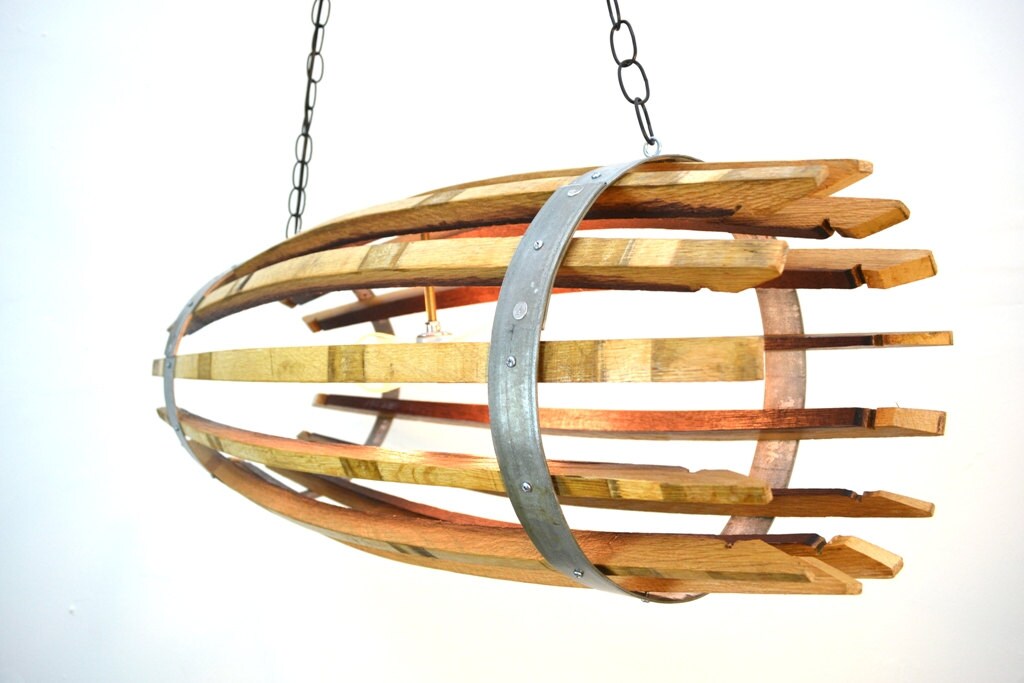 Wine Barrel Chandelier - Catch - Made from retired California wine barrels. 100% Recycled!