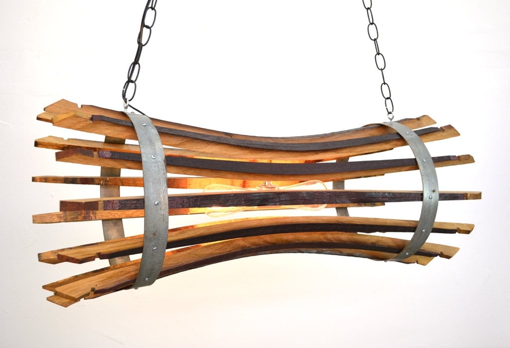 Wine Barrel Stave Chandelier - Portunus - Made from reclaimed California wine barrels. 100% Recycled!