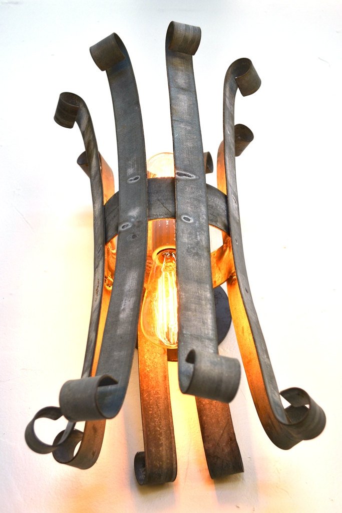 BLOOM Collection - Double Bloom - Wine Barrel Ring Double Wall Sconce 