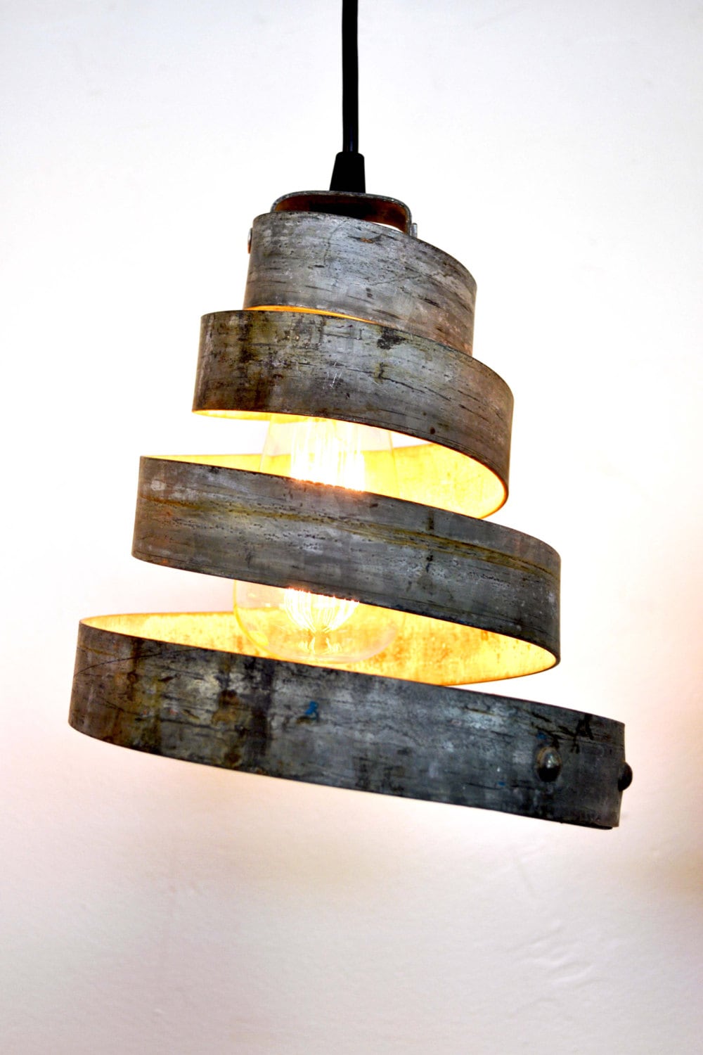 Wine Barrel Ring Pendant Light - Belkina - Made from retired California barrel rings 100% Recycled!