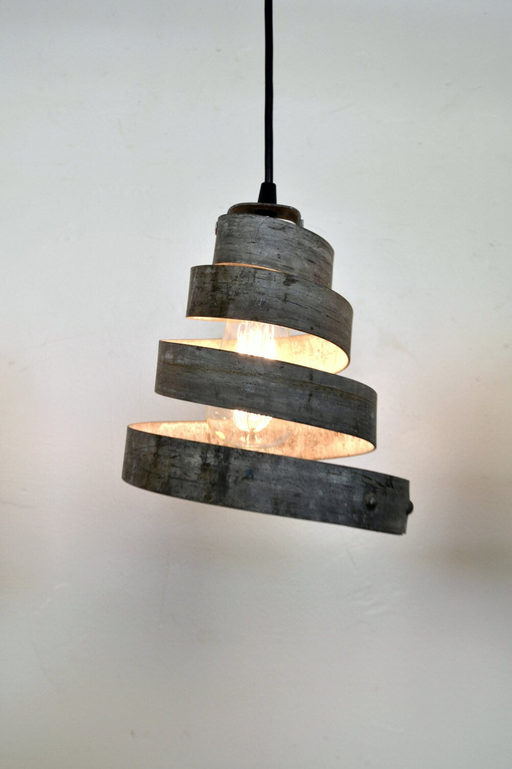 Wine Barrel Ring Pendant Light - Belkina - Made from retired California barrel rings 100% Recycled!