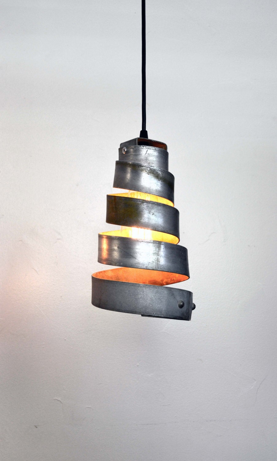 Wine Barrel Ring Pendant Light - Manacle - Made from retired California wine barrel rings 100% Recycled!