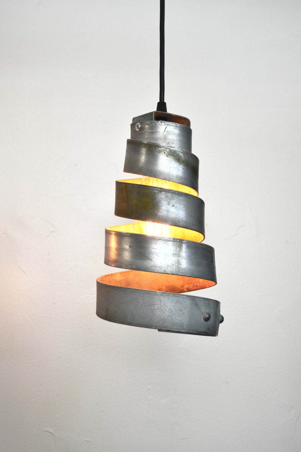 Wine Barrel Ring Pendant Light - Manacle - Made from retired California wine barrel rings 100% Recycled!