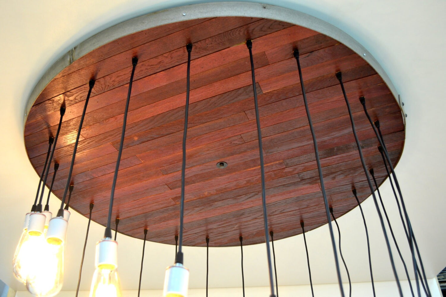Giant Wine Barrel Chandelier - Prodigious - Retired California Cabernet and Syrah Cask Oak. 100% Recycled!