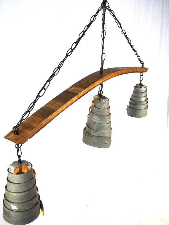 Wine Barrel Ring Chandelier - Hesperian - Made from retired California wine barrels & staves. 100% Recycled!