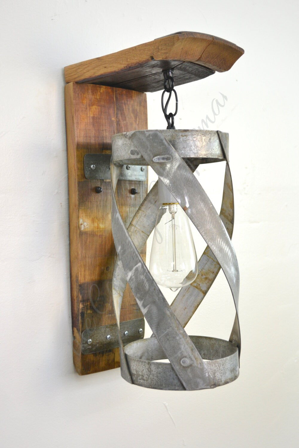 Wine Barrel Wall Sconce - Vitali - Made from retired California wine barrels. 100% Recycled!