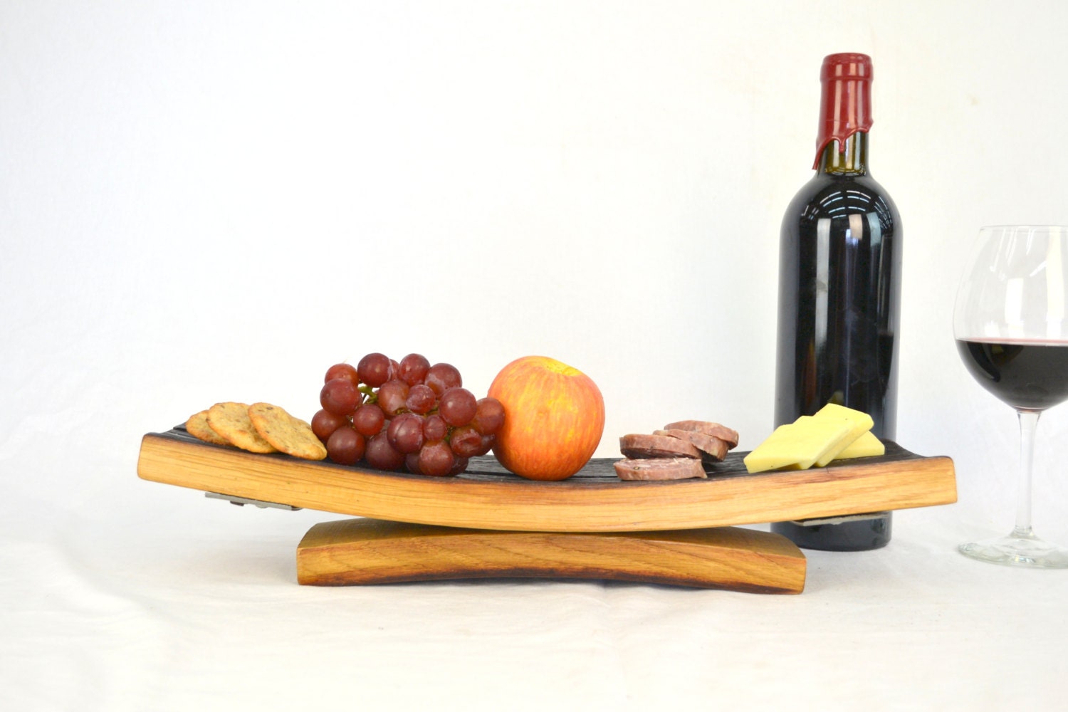 Wine Barrel Serving Tray - Kuveza - Made from retired California wine barrels 100% Recycled and ready to Ship!
