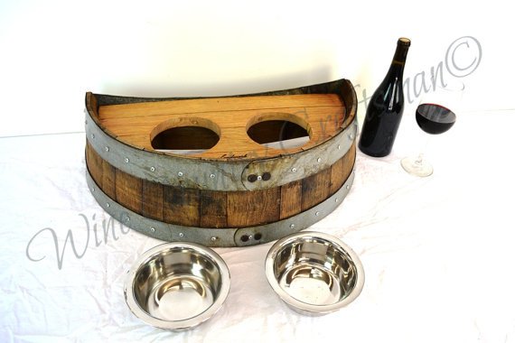 PET Collection - Demitasse - Wine Barrel Pet Feeder - elevated food and water dish 