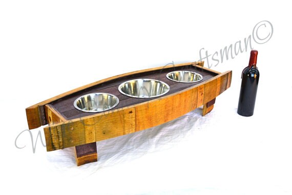 Wine Barrel Elevated Pet Feeder - Tigrinus - Made from retired California wine barrels. 100% Recycled!