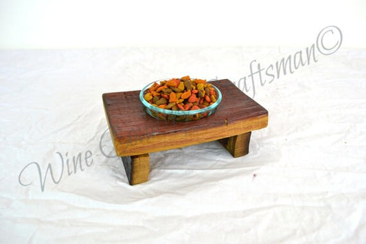 Wine Barrel Cat Food Dish - Ikati - Made from retired Stags Leap wine barrels. 100% Recycled!