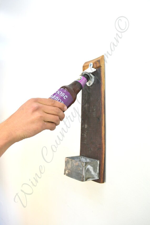 Wine Barrel Stave Bottle Opener - Crack Open a Cold One - Made from retired CA wine barrels. 100% Recycled!