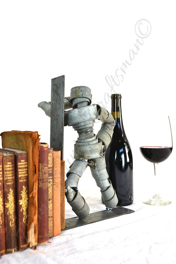 Wine Barrel Ring Wine Bot - Peeping Tom - Made from retired California wine barrel rings - 100% Recycled!
