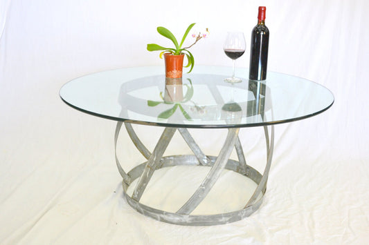 Wine Barrel Coffee Table - Ragalu- Retired California Wine Ring Steel 100% Recycled!