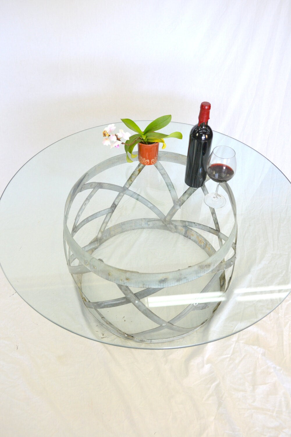 Wine Barrel Ring Coffee Table - Tanovi - made from retired Napa wine barrel rings. 100% Recycled!
