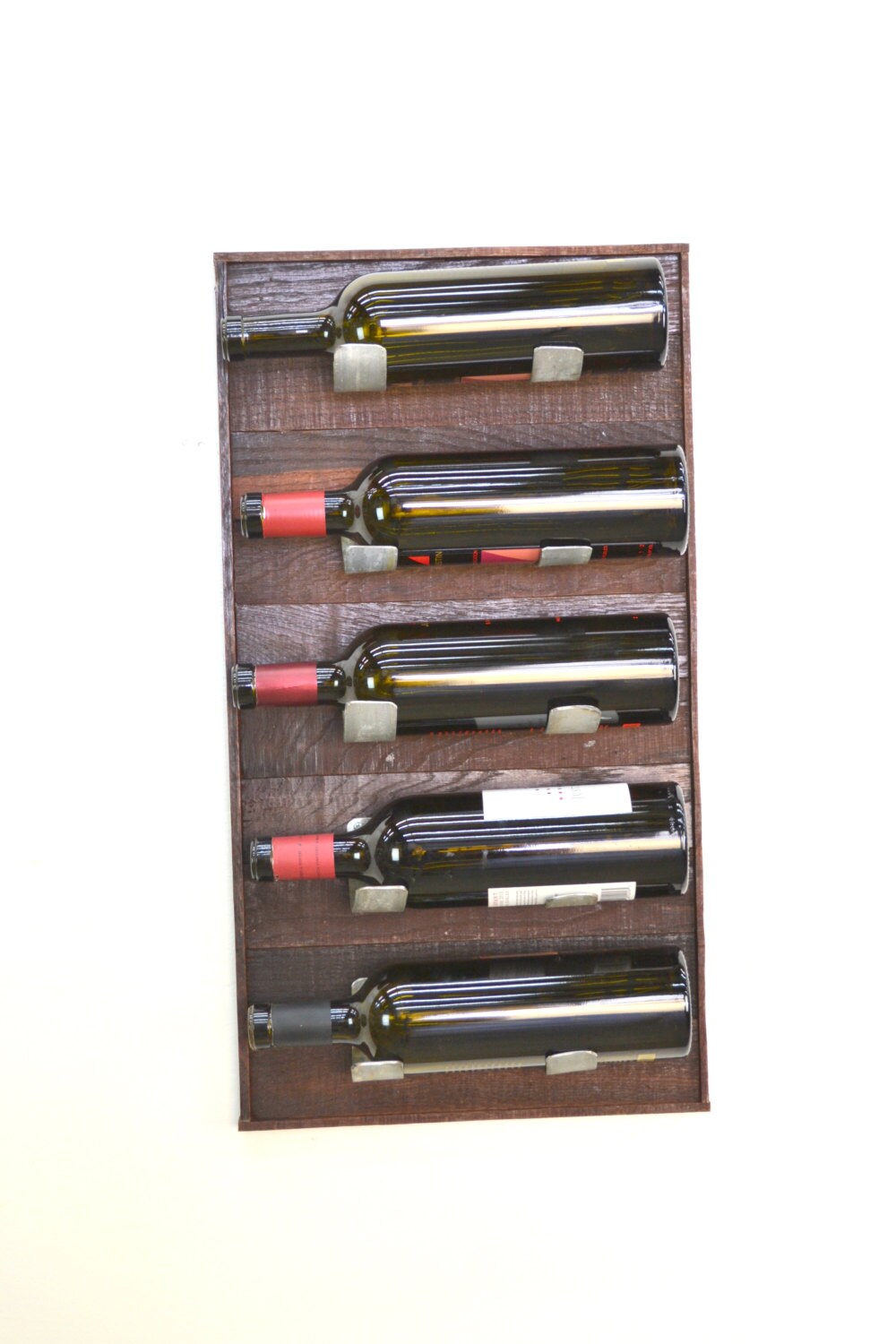 Wall Mounted Wall Wine Rack - Tapachi - Retired Napa wine barrels and rings 100% Recycled!