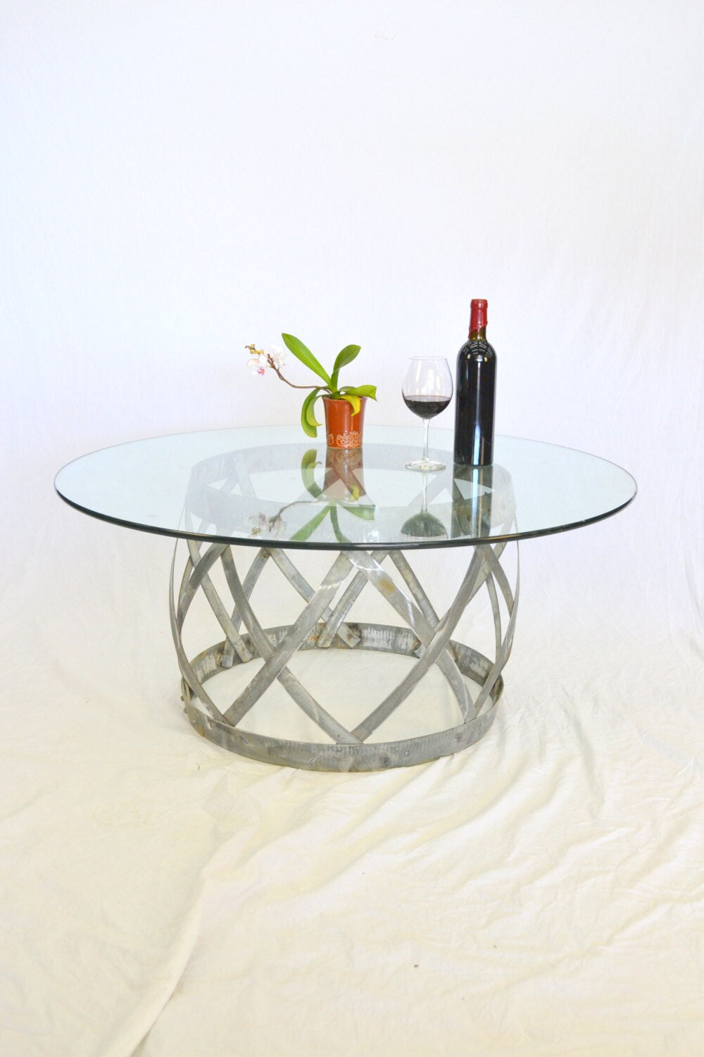 Wine Barrel Ring Coffee Table - Kela - made from retired Napa wine barrel rings