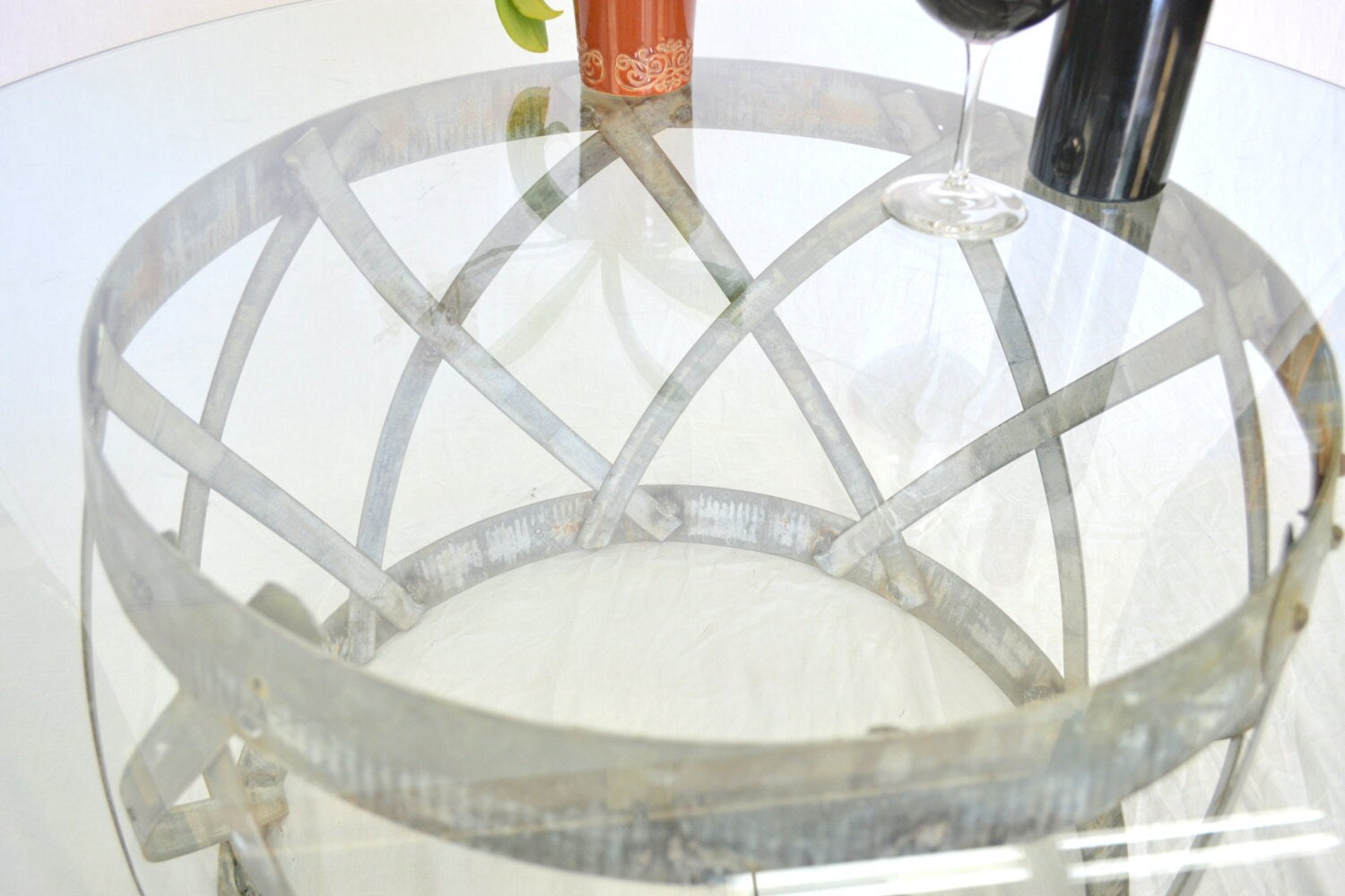 Wine Barrel Ring Coffee Table - Kela - made from retired Napa wine barrel rings