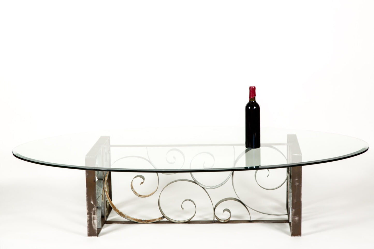 Wine Barrel Ring Coffee Table - Raiment V3 - made from retired wine barrel rings 100% Recycled!