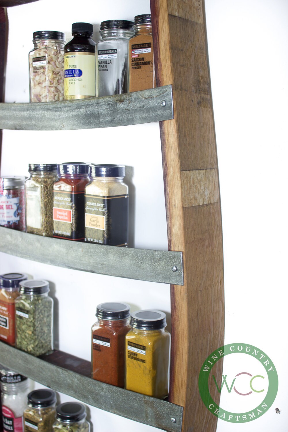 Wine Barrel Spice Rack - Thyme - Made from retired California wine barrels - 100% Recycled!