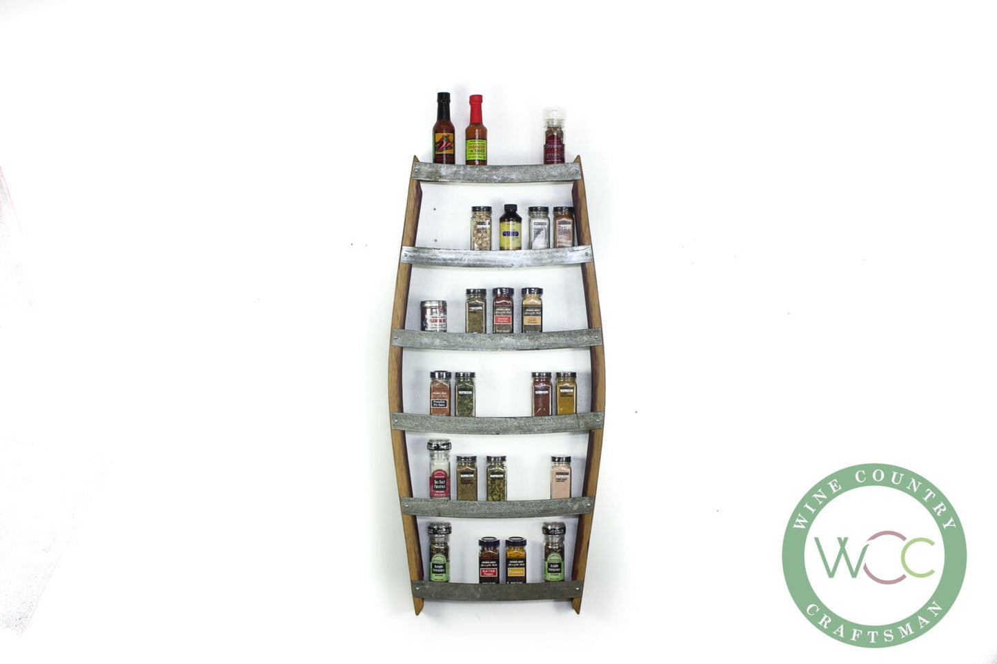 Wine Barrel Spice Rack - Thyme - Made from retired California wine barrels - 100% Recycled!