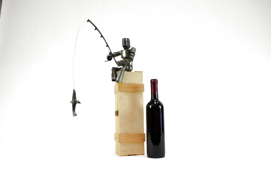 Wine Barrel Ring Wine Bot - Samaki - Made from retired California wine barrel rings. 100% Recycled!